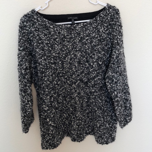 Eileen Fisher Wool & Mohair Textured Crop Sweater - Picture 2 of 5